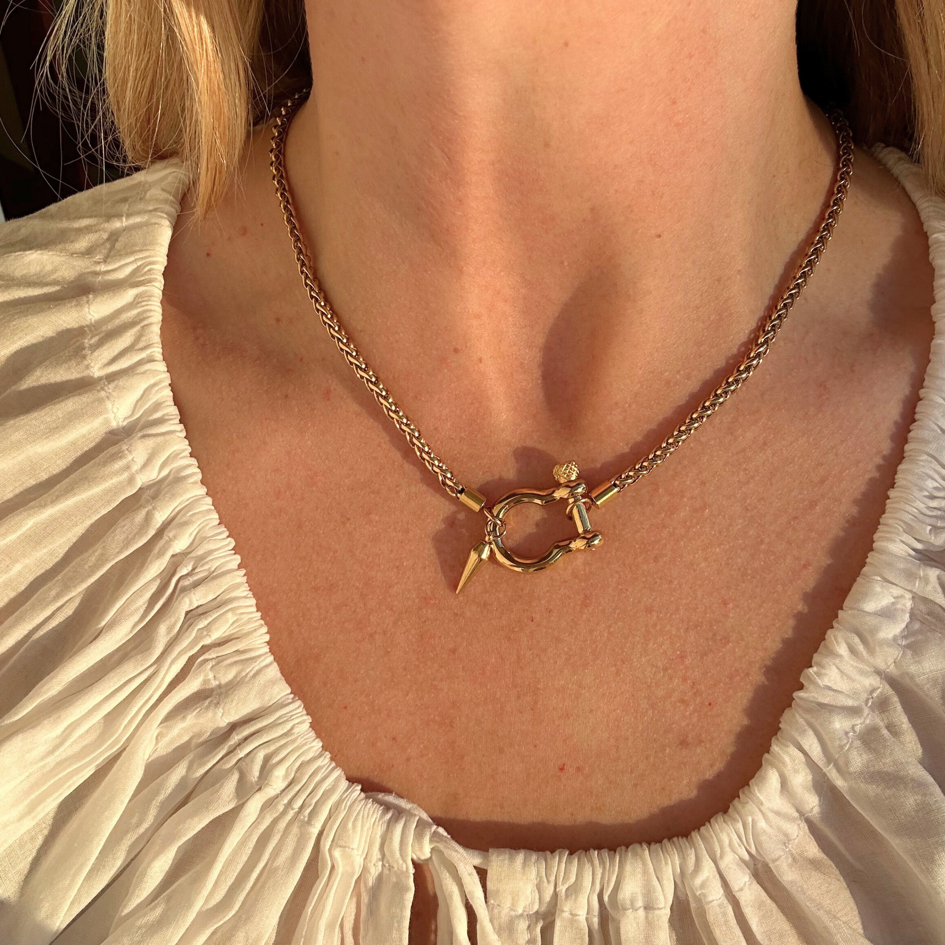 Gold Chain with Charm 18k Gold Plated Necklace