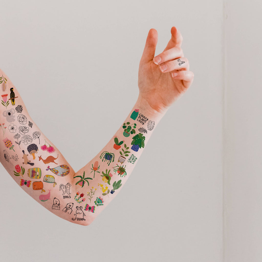 Australiana Birds and Flora Temporary Tattoos