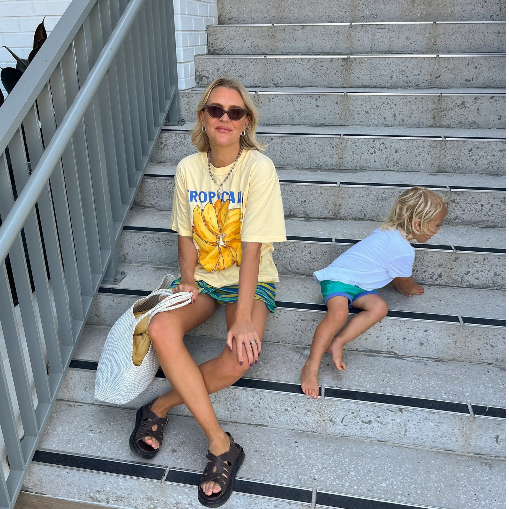 Club Tropicana -Banana Tee Boxy Crop Style