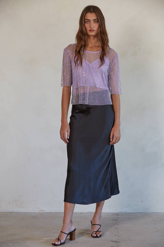 Sparkle Mesh Crop Top
