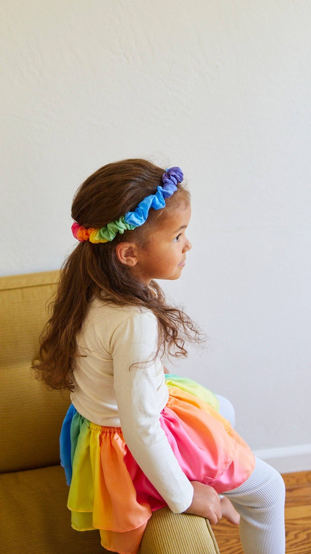 Rainbow Garland - 100% Mulberry Silk Ribbon Headband