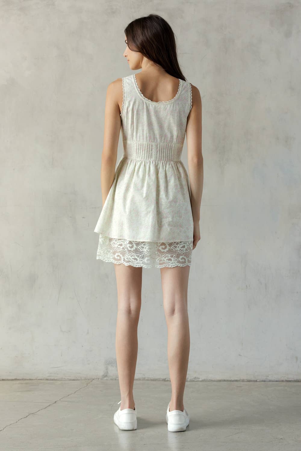 STORIA LACE TRIM FLORAL MINI DRESS