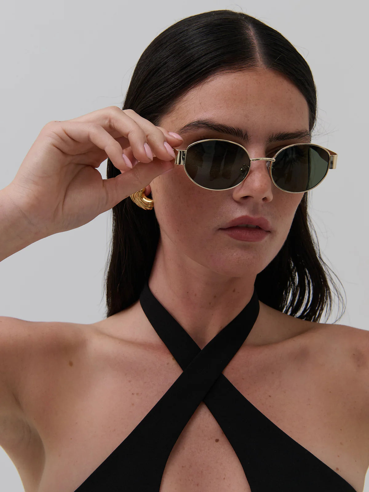 Halo Slim Frame Sunglasses – Gold