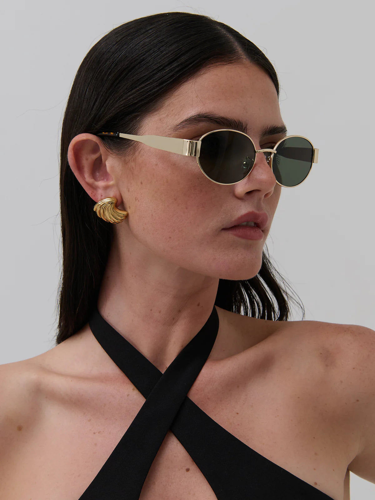 Halo Slim Frame Sunglasses – Gold
