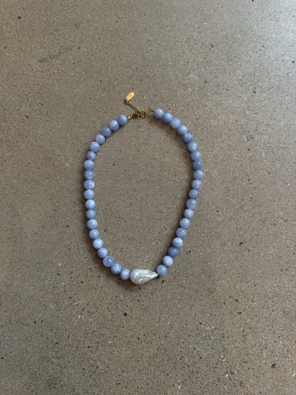 Blue Stone & Freshwater Pearl Necklace