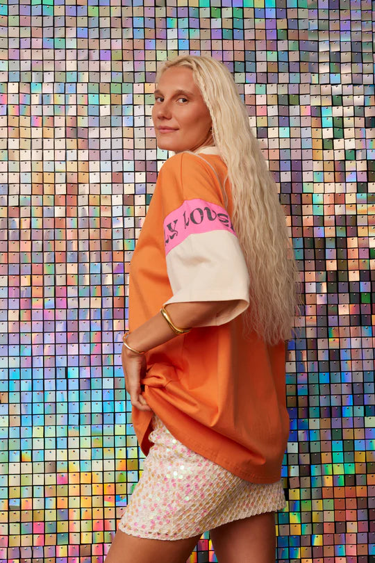 Sea Shell Motel Oversized Tee - Papaya