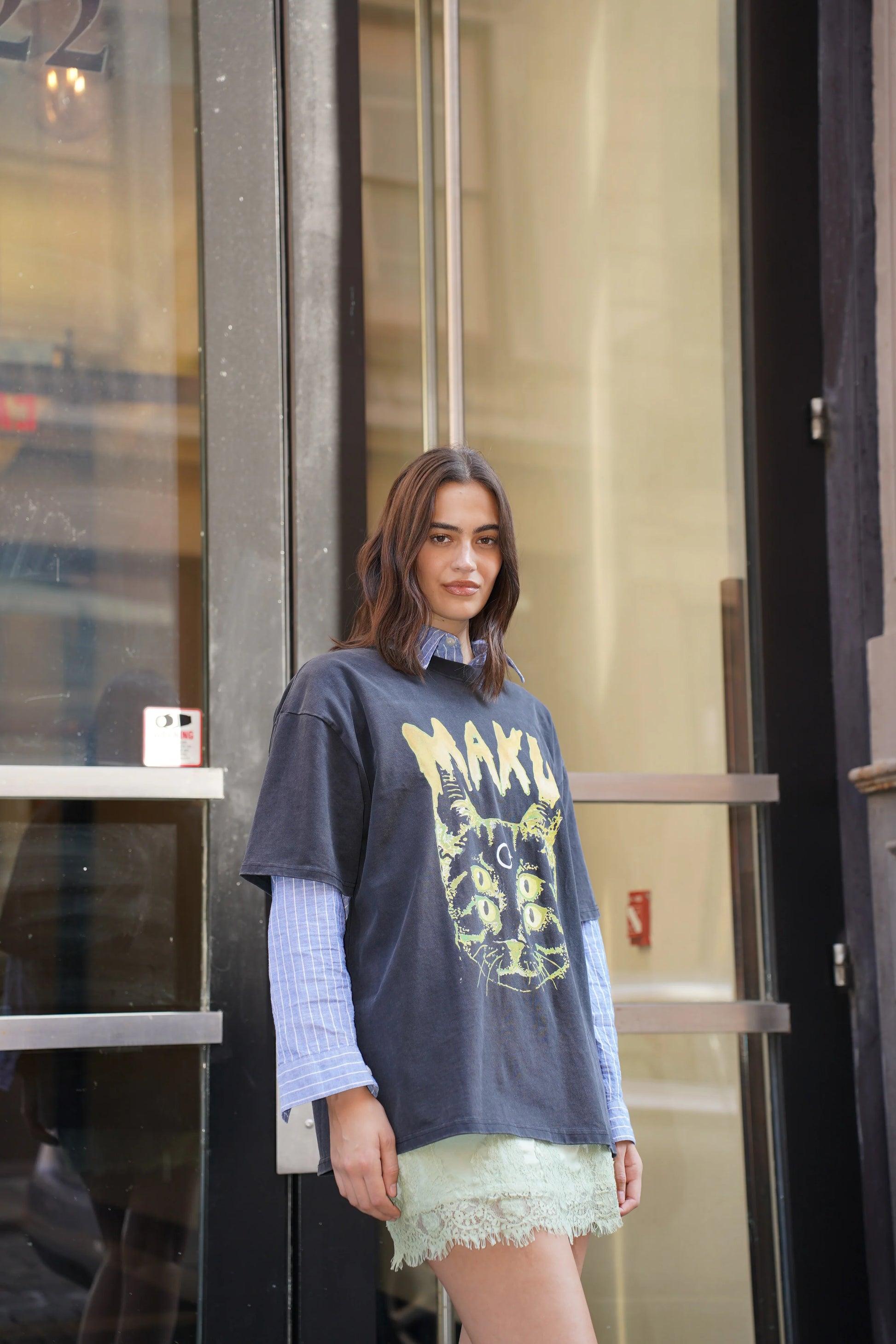Space Cat Oversized Tee