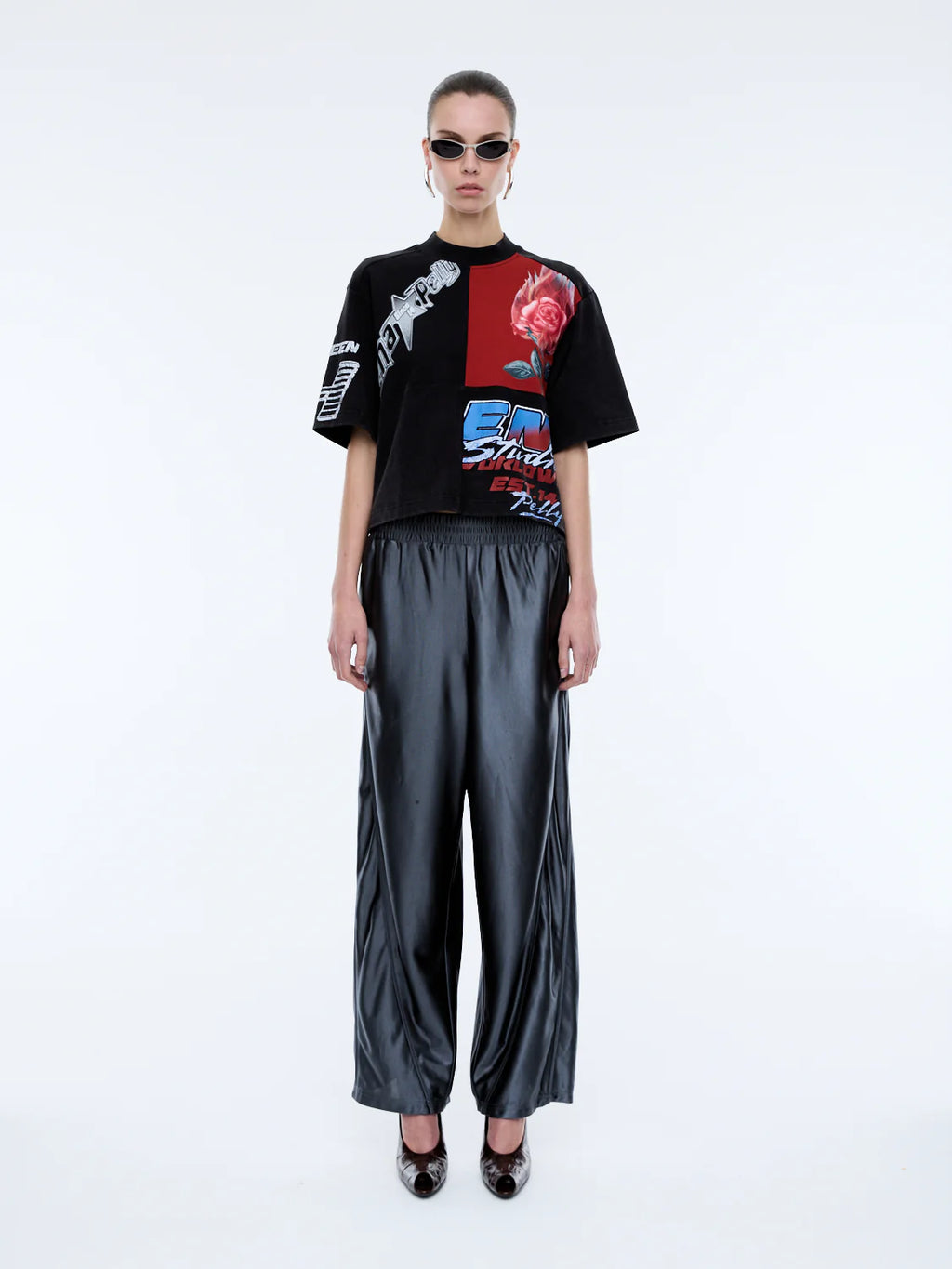 Flaming Rose Patchwork Tee