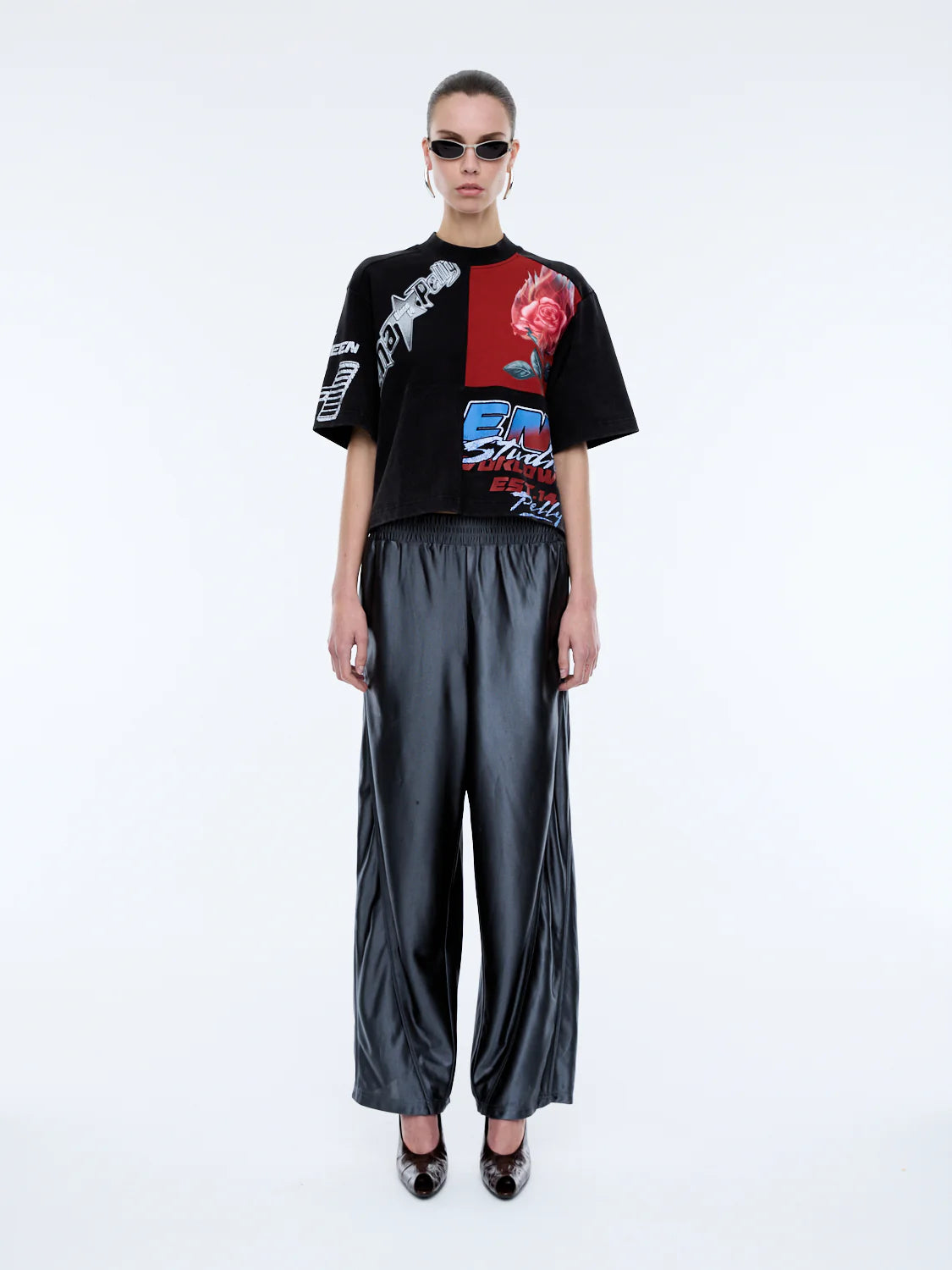 Flaming Rose Patchwork Tee
