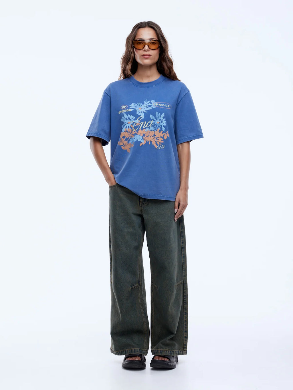 Ena Vintage Floral - washed indigo