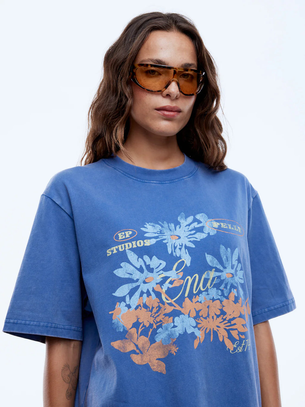 Ena Vintage Floral - washed indigo