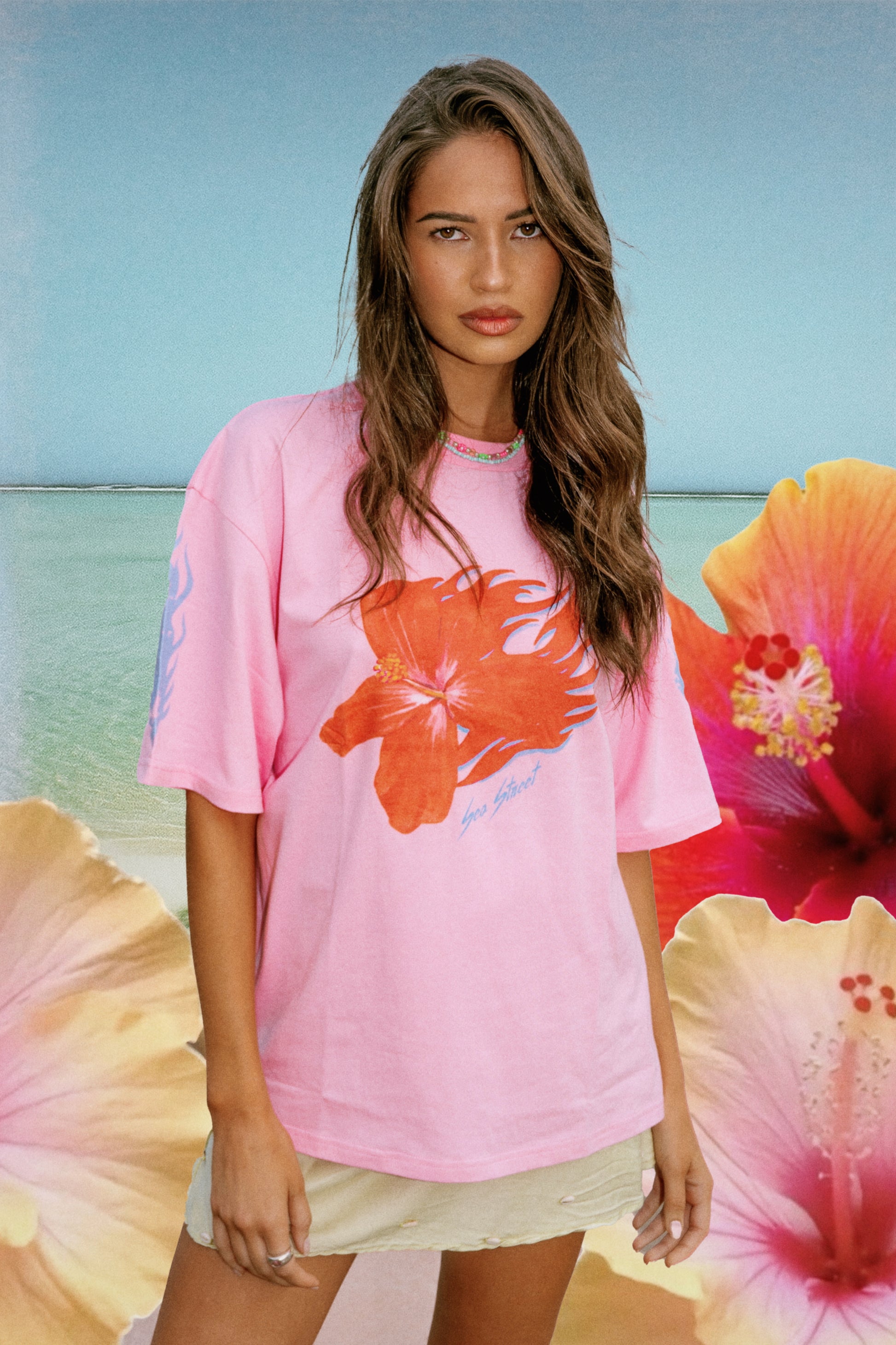 Flaming Hibiscus Relaxed T-Shirt