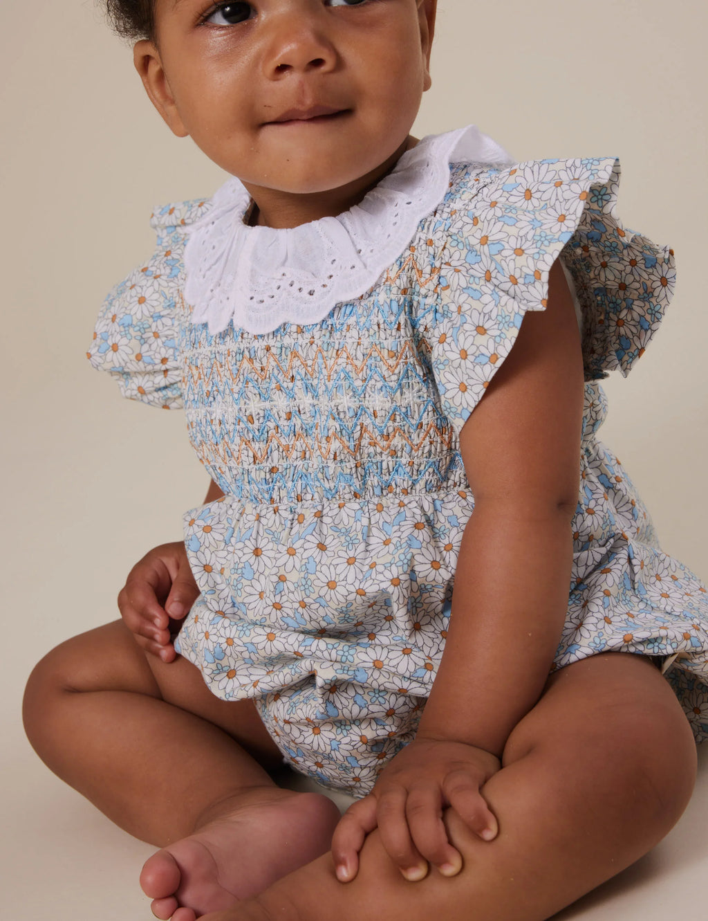 Lani Smocked Romper Sunny Floral