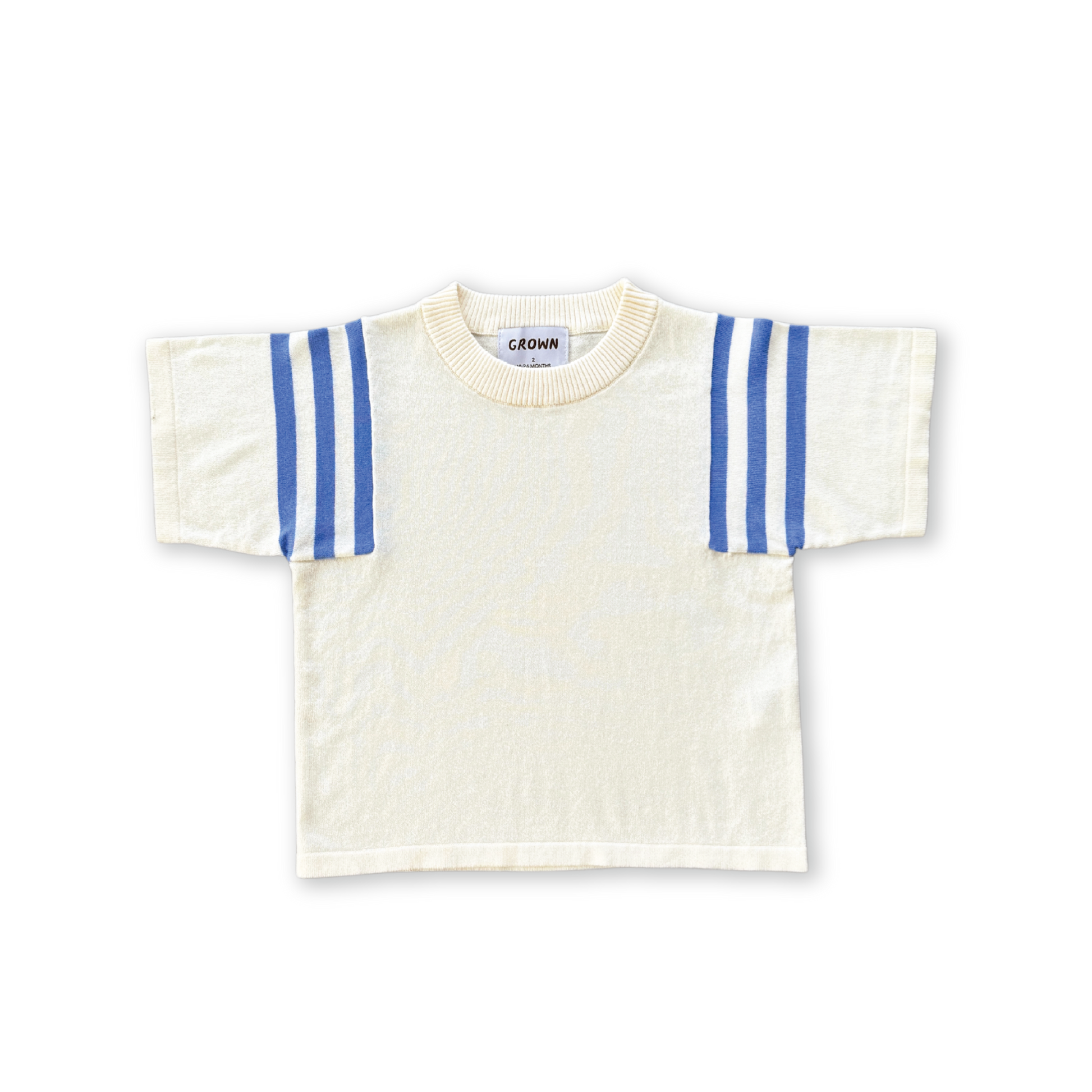 Knitted Stripe Sleeve Knitted Tee