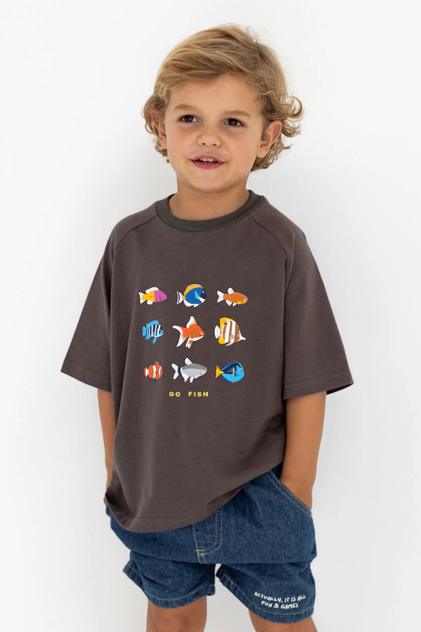 Go Fish Tee Charcoal