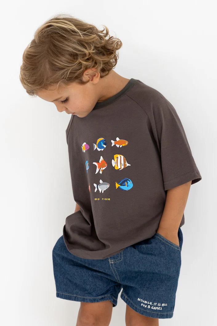 Go Fish Tee Charcoal