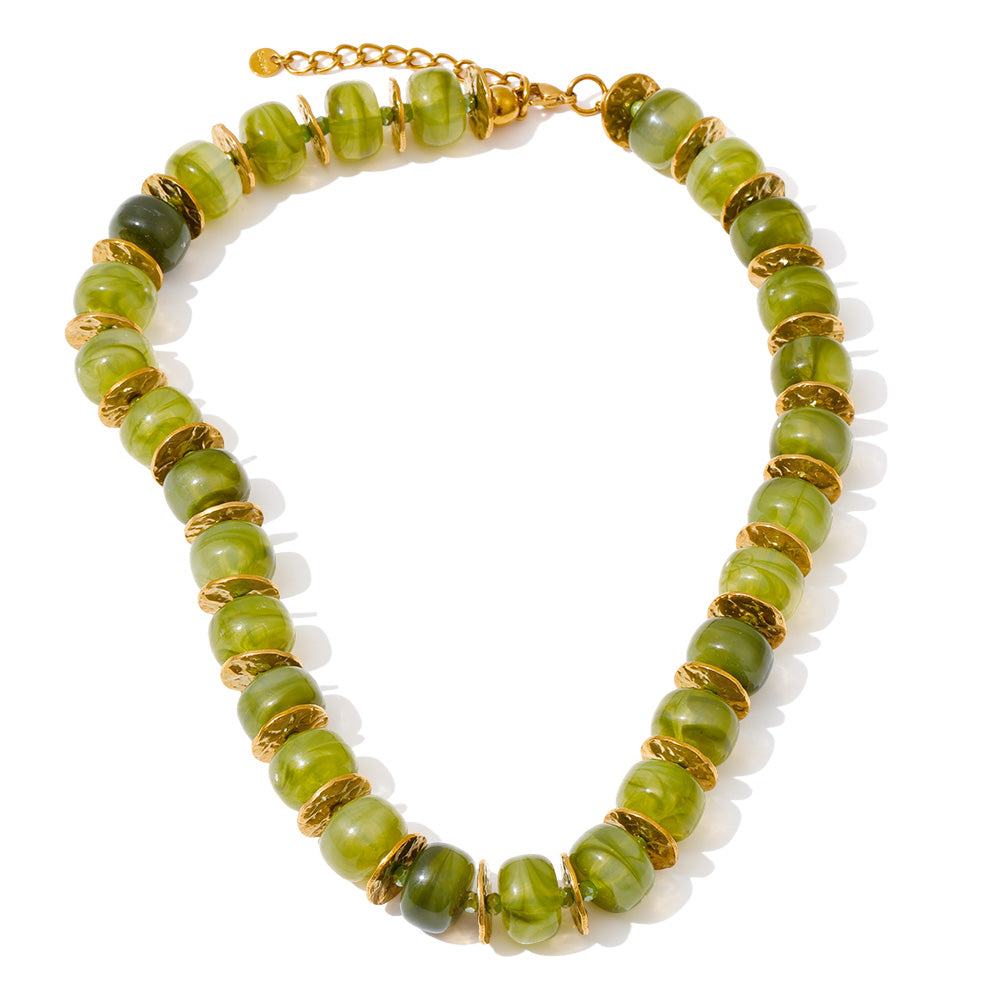 Olive Verde Bead Necklace