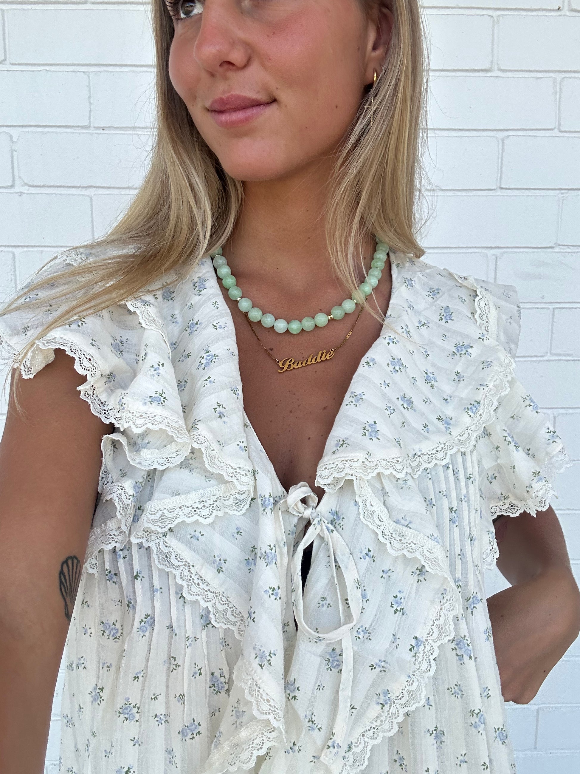 Green Jade Natural Stone Necklace