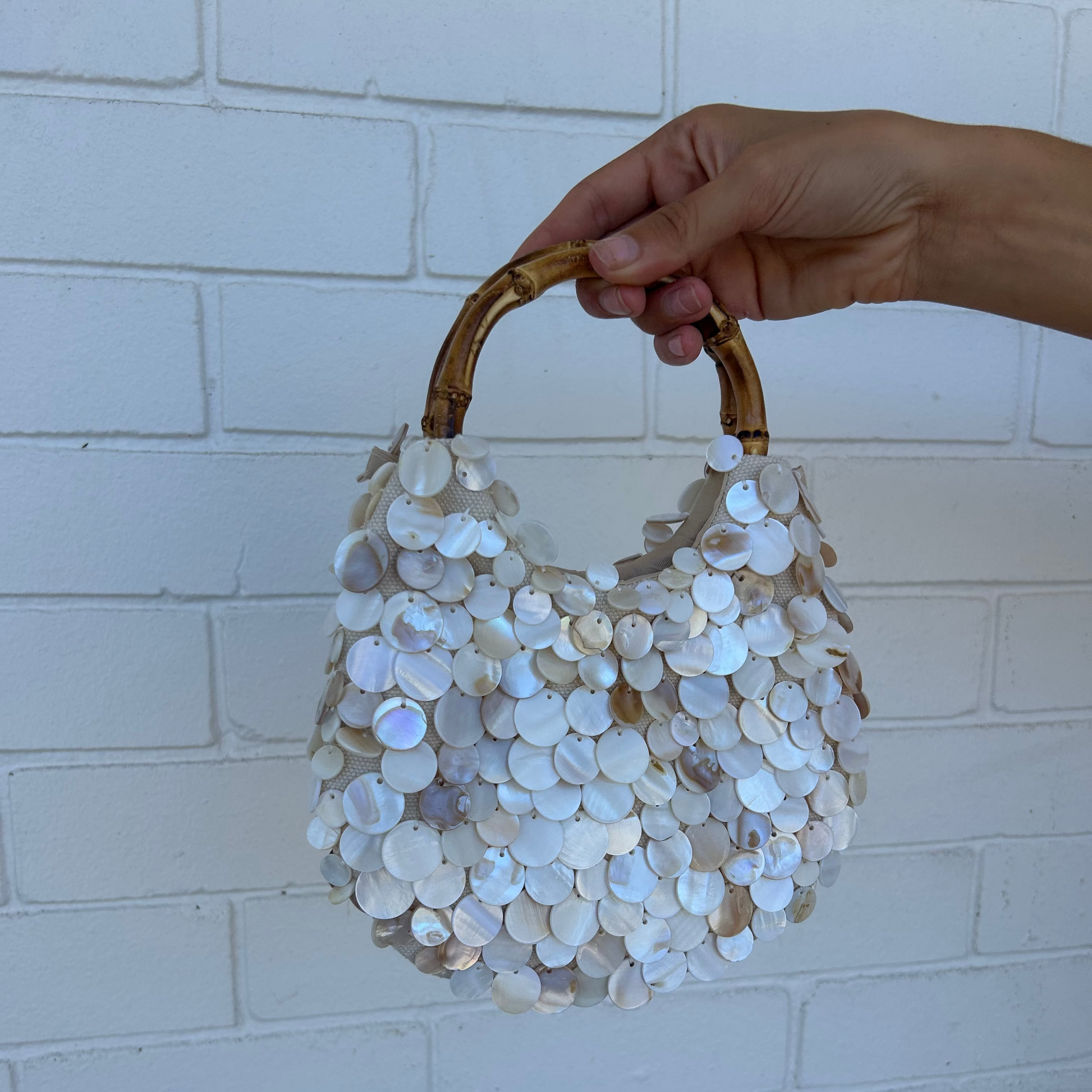 The Amalfi Pearl Bamboo Bag – Shrimps The Amalfi Pearl Bamboo Bag – Shrimps