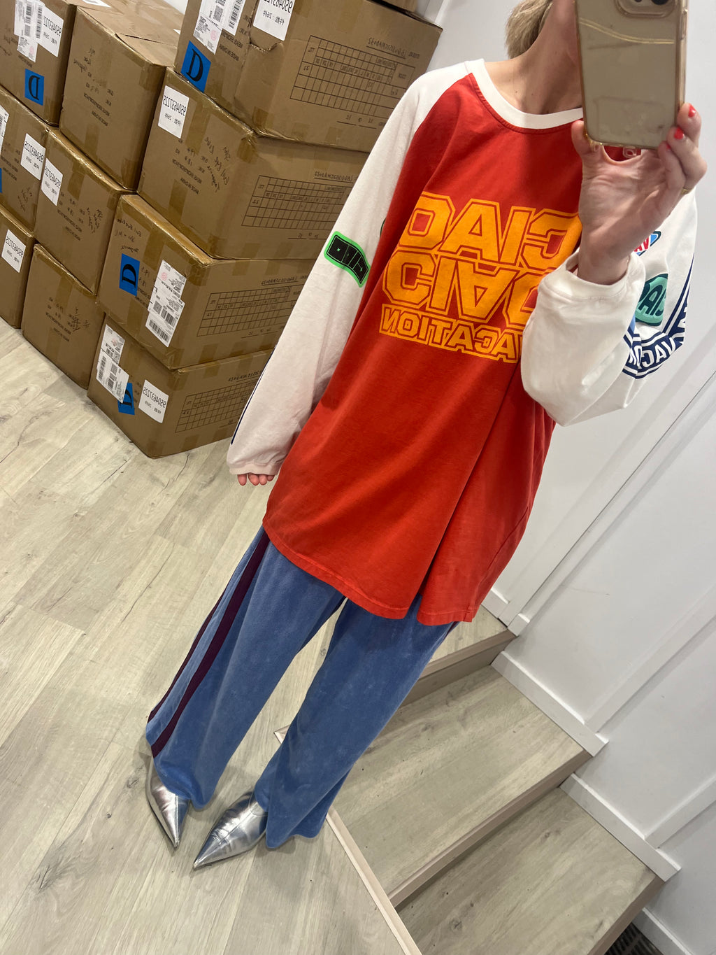 Viva Terry Pant Grape + Orange