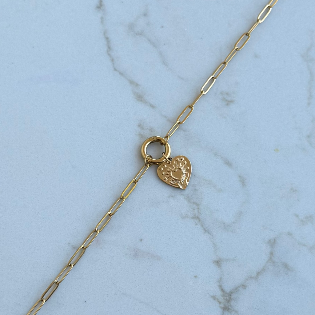 Romeo Pendant Charm Necklace – 18K Gold Plated