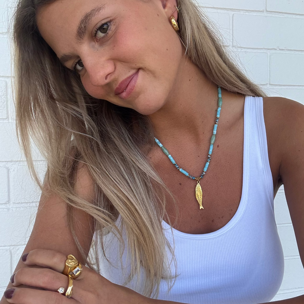 Sardina Gilded Bead Necklace