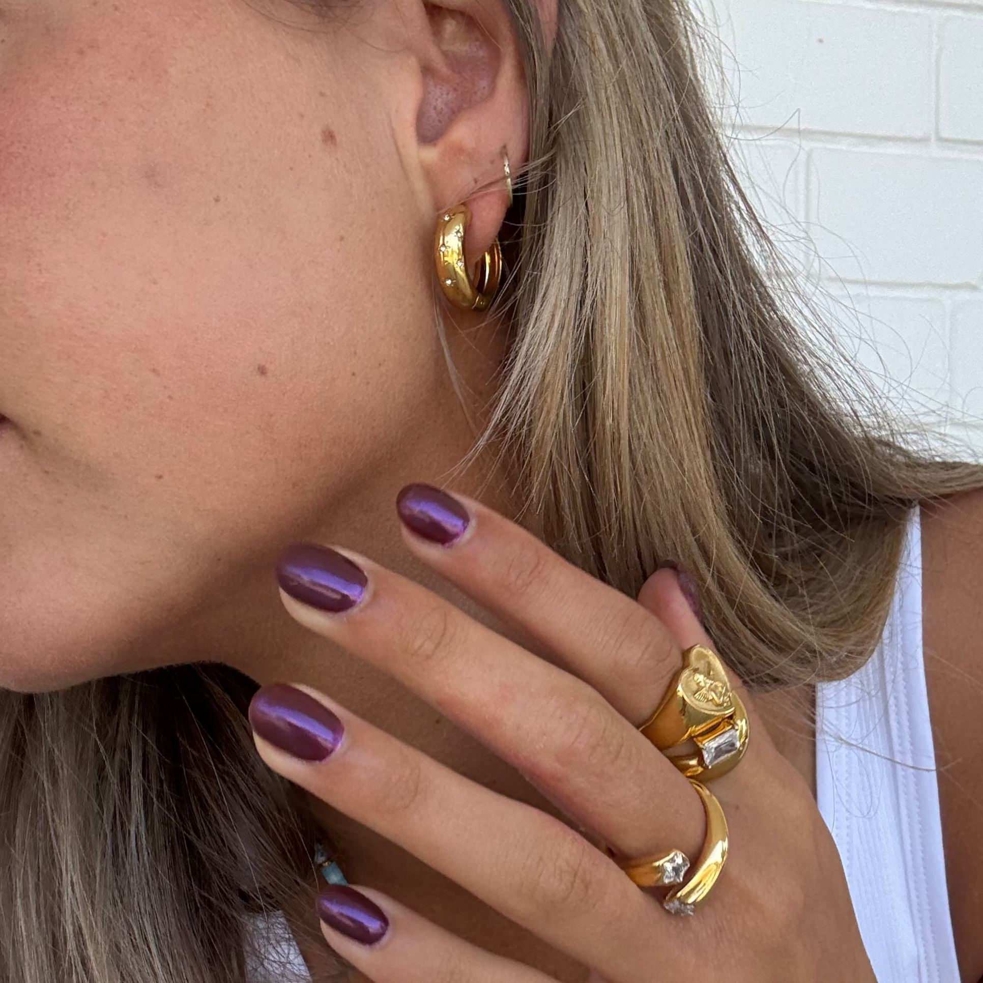 Celestia 18k Gold Plated Hoops