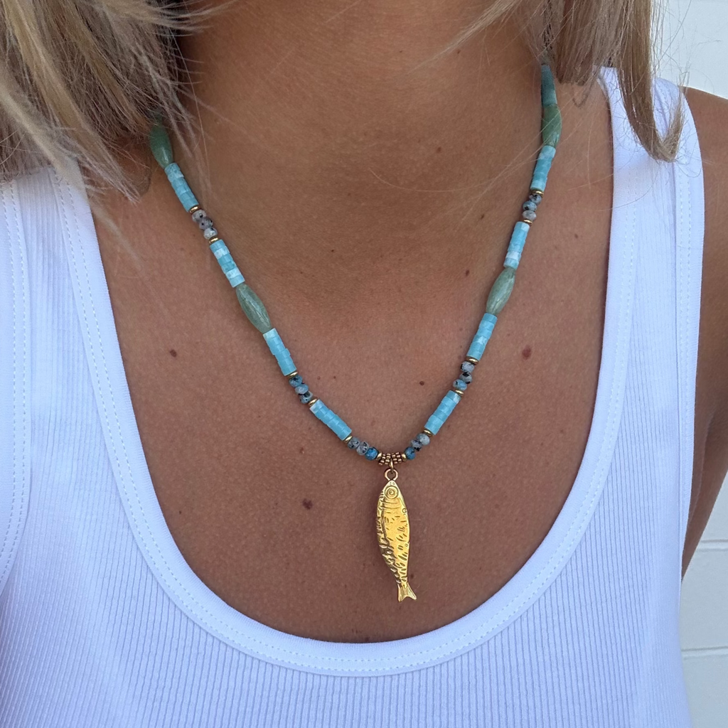 Sardina Gilded Bead Necklace