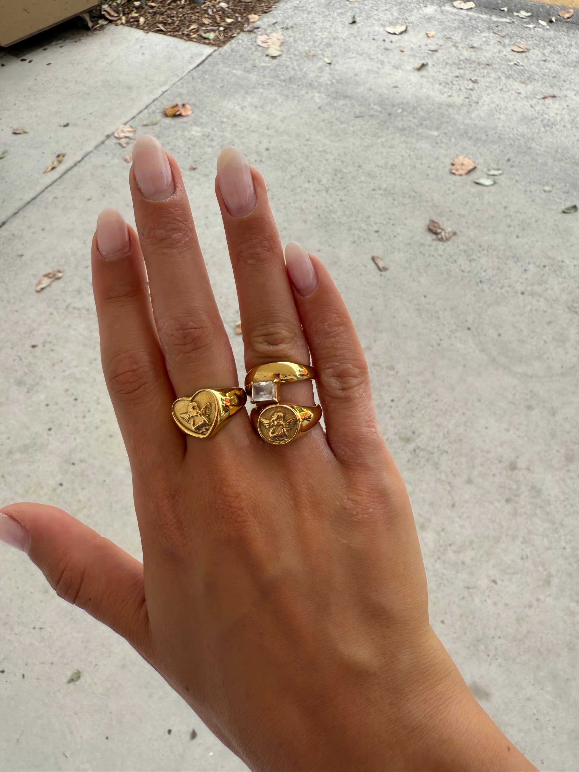 Cupid Signet Ring – 18K Gold Plated