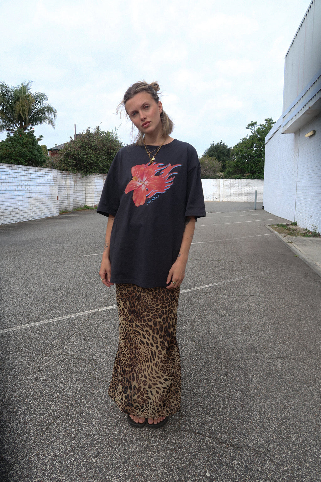 Flaming Hibiscus Racing S/S T-Shirt