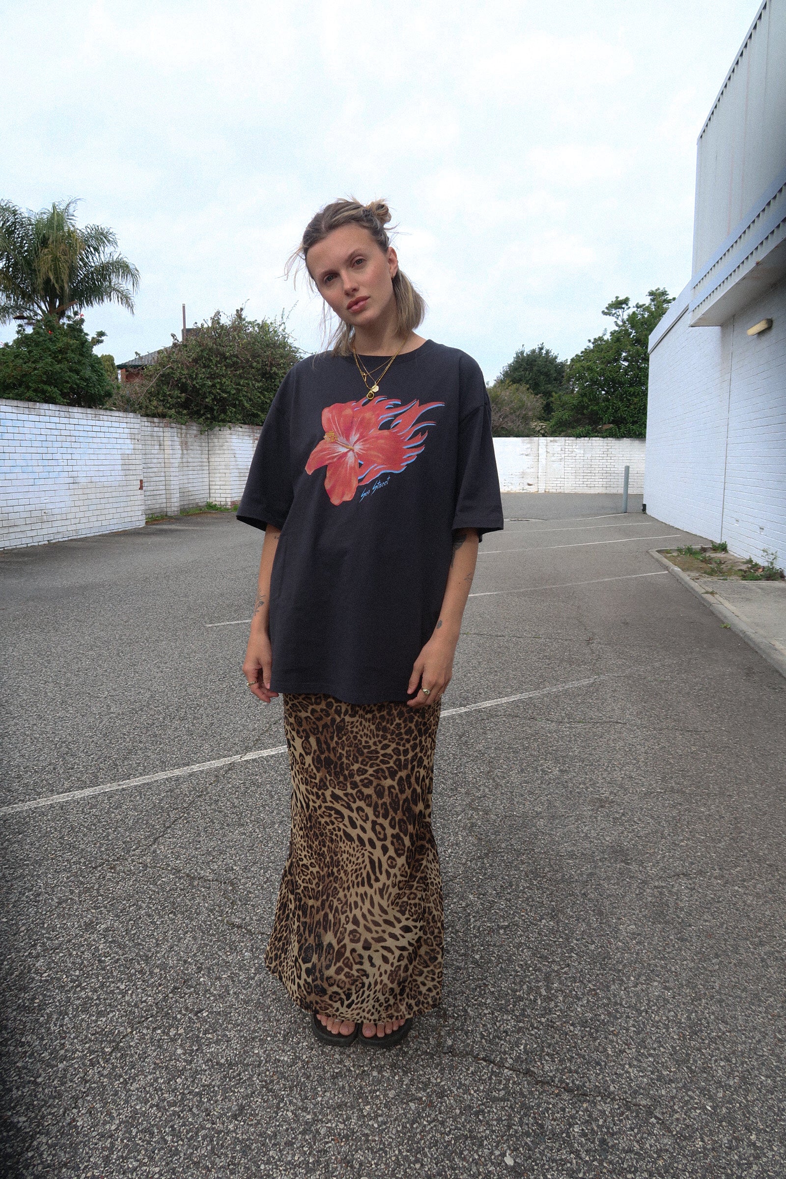 Flaming Hibiscus Racing S/S T-Shirt