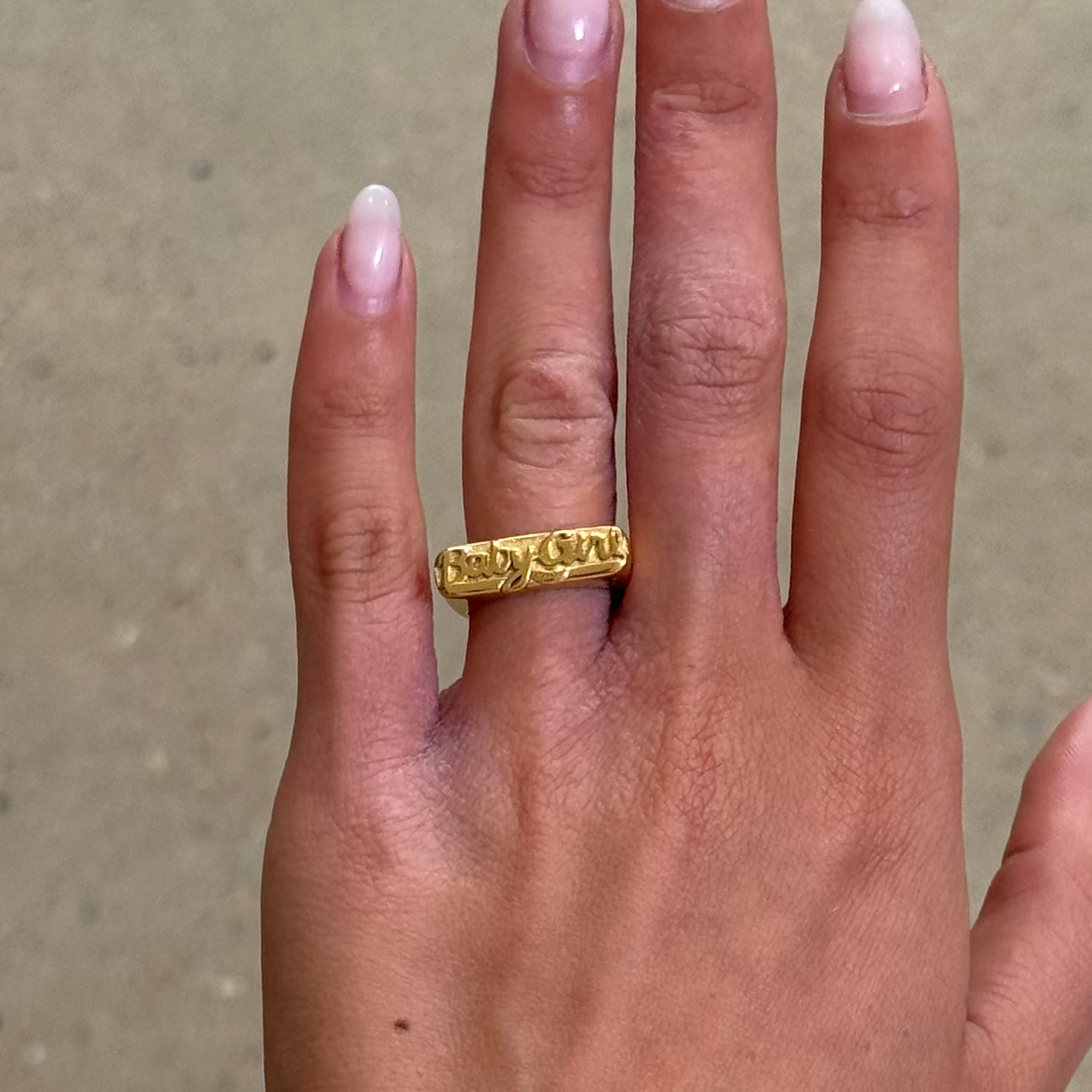 Baby Girl 18K Gold-Plated Signet Ring