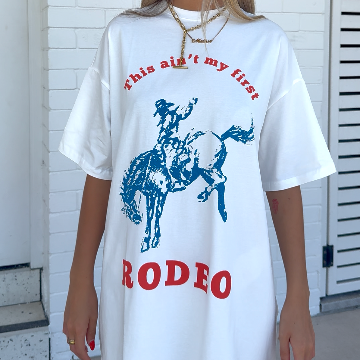 Rodeo Tshirt Lace Trim Dress