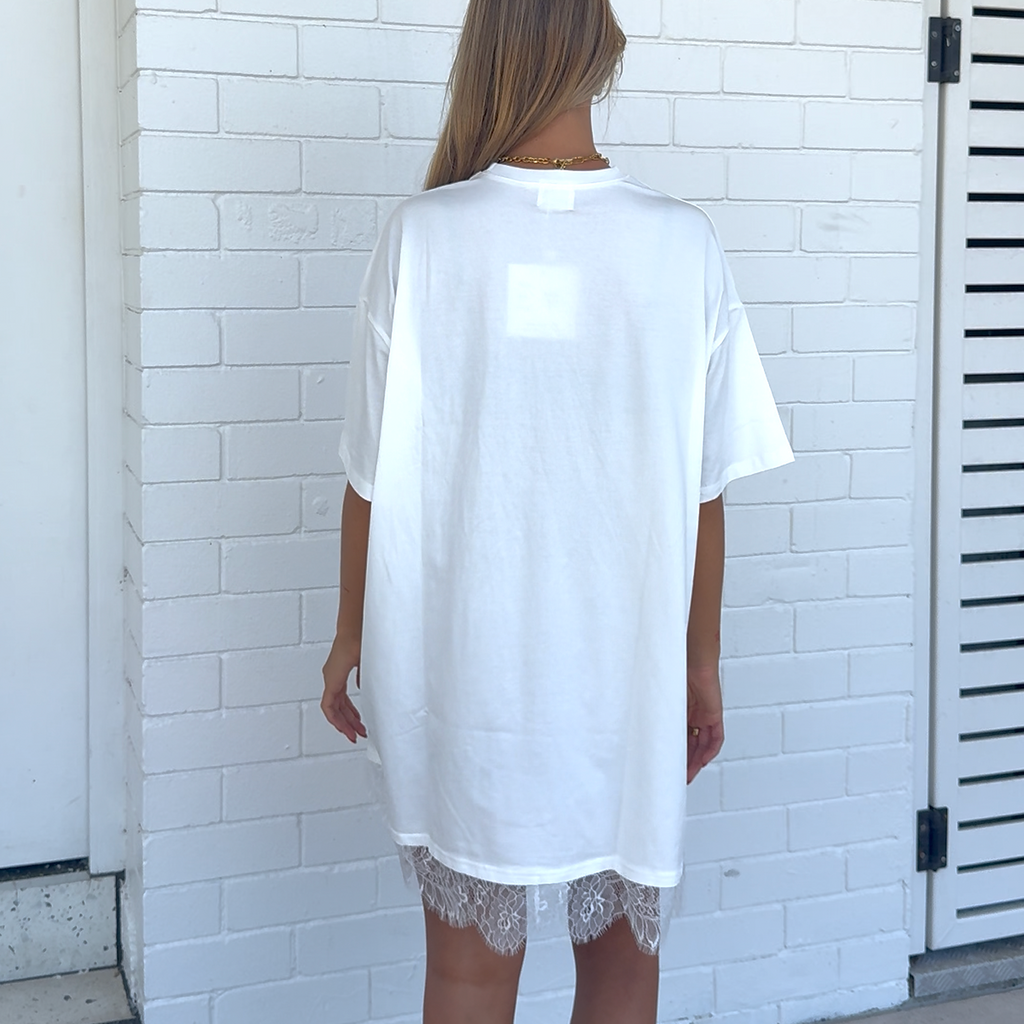 Rodeo Tshirt Lace Trim Dress
