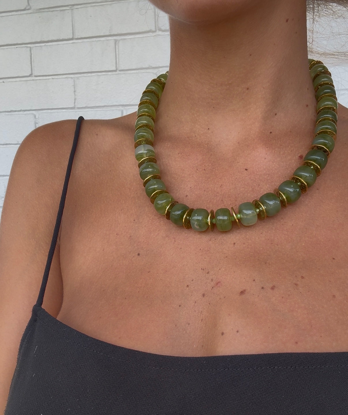 Olive Verde Bead Necklace