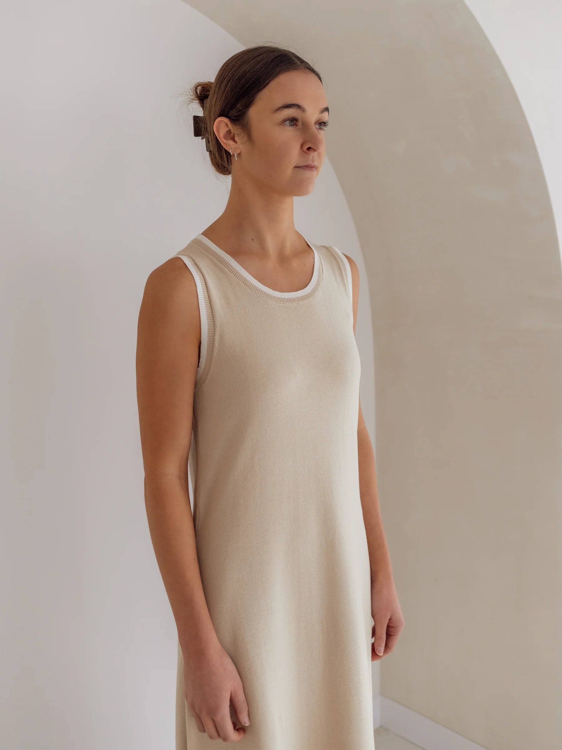 Knit Dress Latte Womens