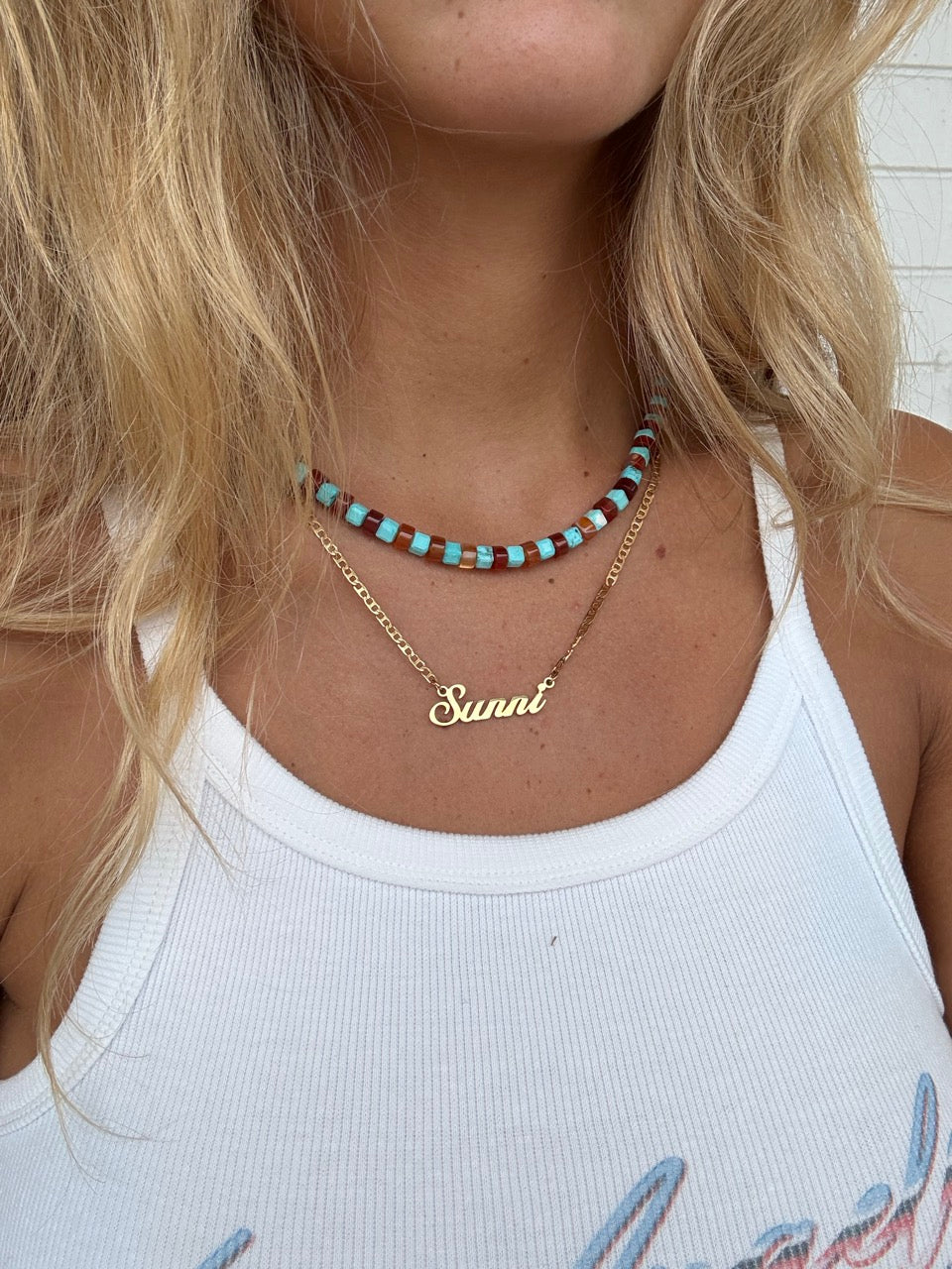 Custom Name Necklace, 18k Gold Plated