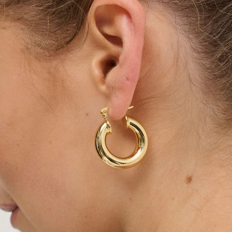 Dee 18K Gold Plated Hoop Earrings
