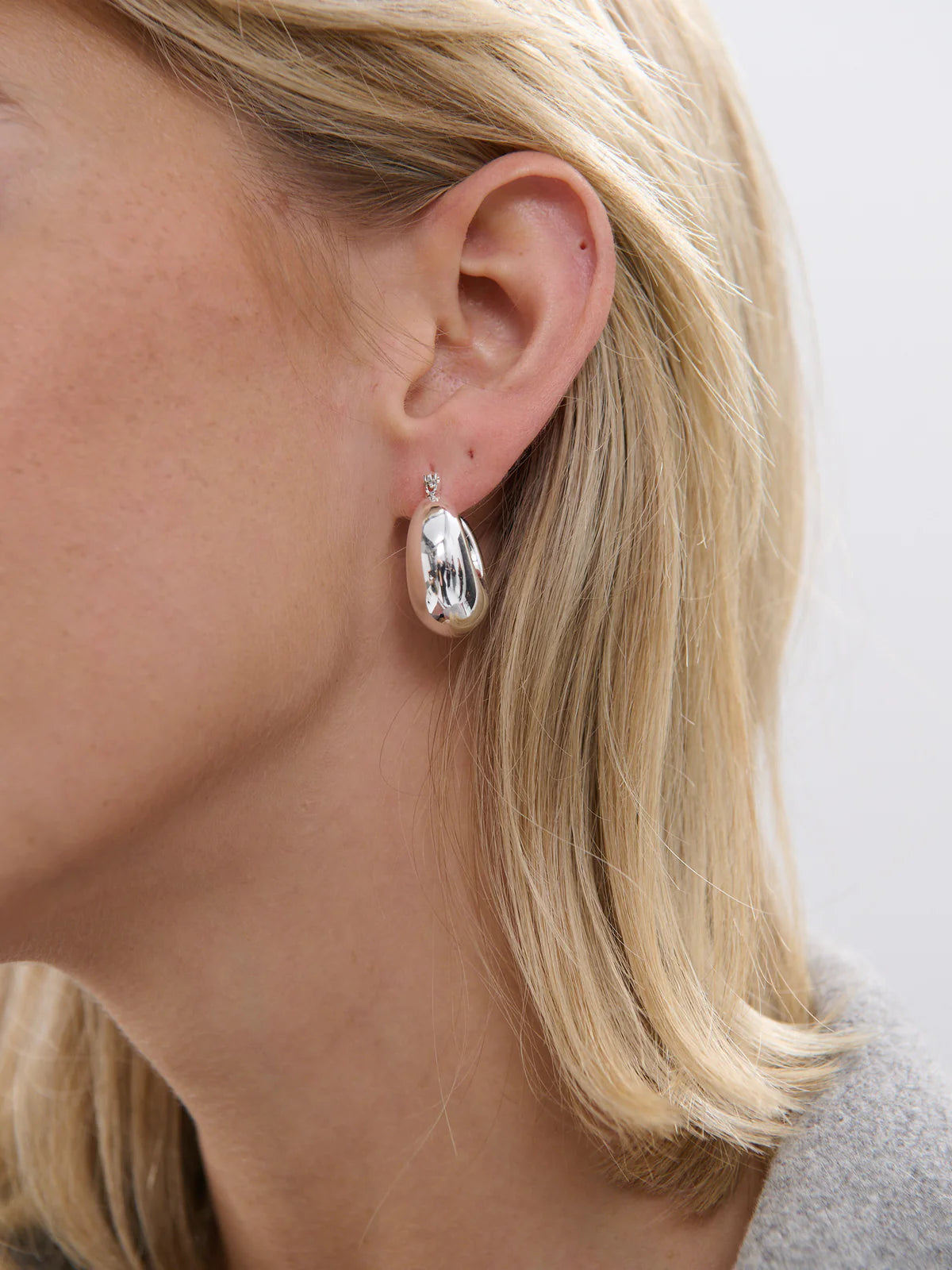 Forte Hoop Sterling Silver Plated Earrings