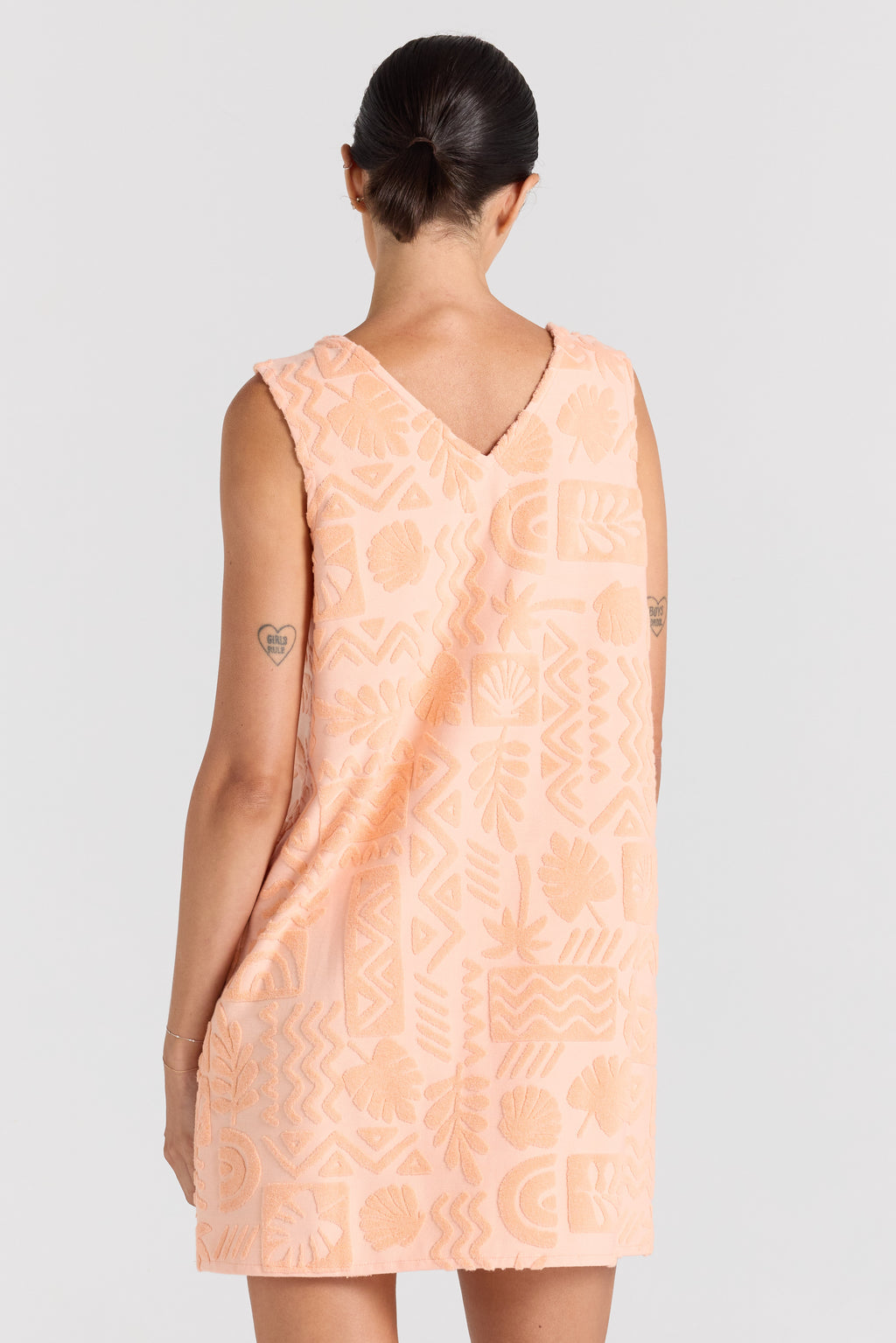 Mai Tai V Tunic Towelling Dress - Peach