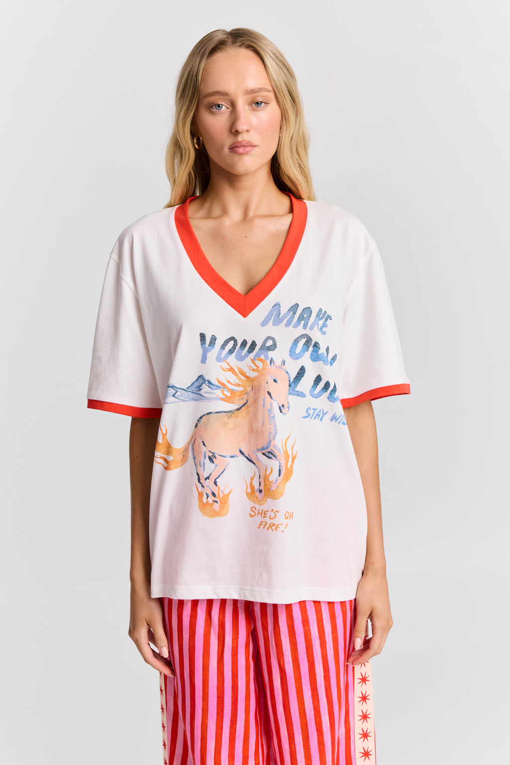 She’s on fire V-Neck Tee