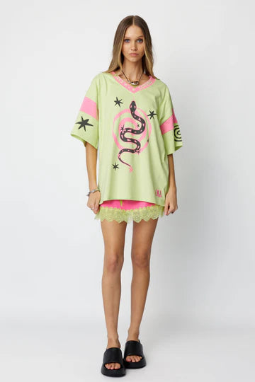 Serpent Oversize Tee ~ Lime