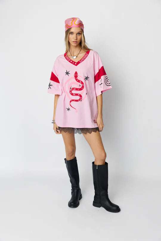 Serpent Oversize Tee ~ Pink