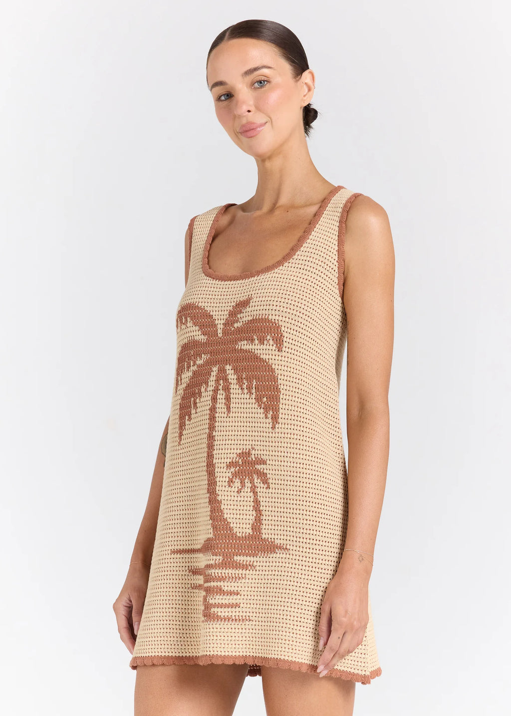 Palm Beach U Crochet Knit Dress - Sand