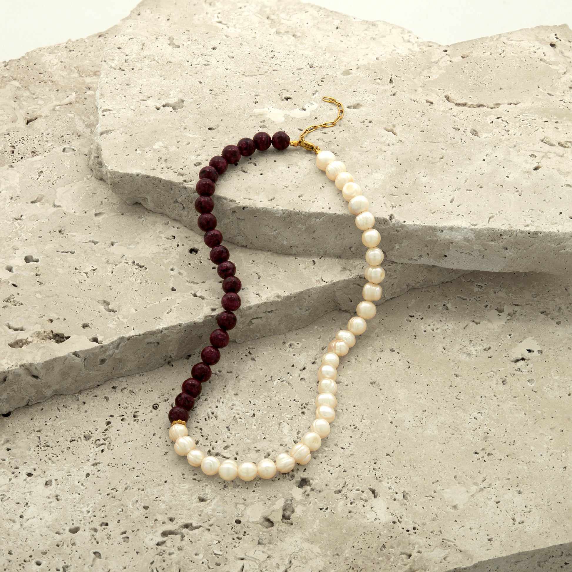 Garnet & Pearl Necklace