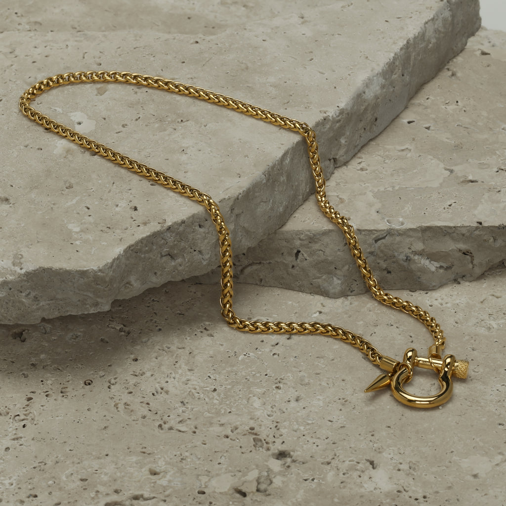 Gold Chain with Charm 18k Gold Plated Necklace