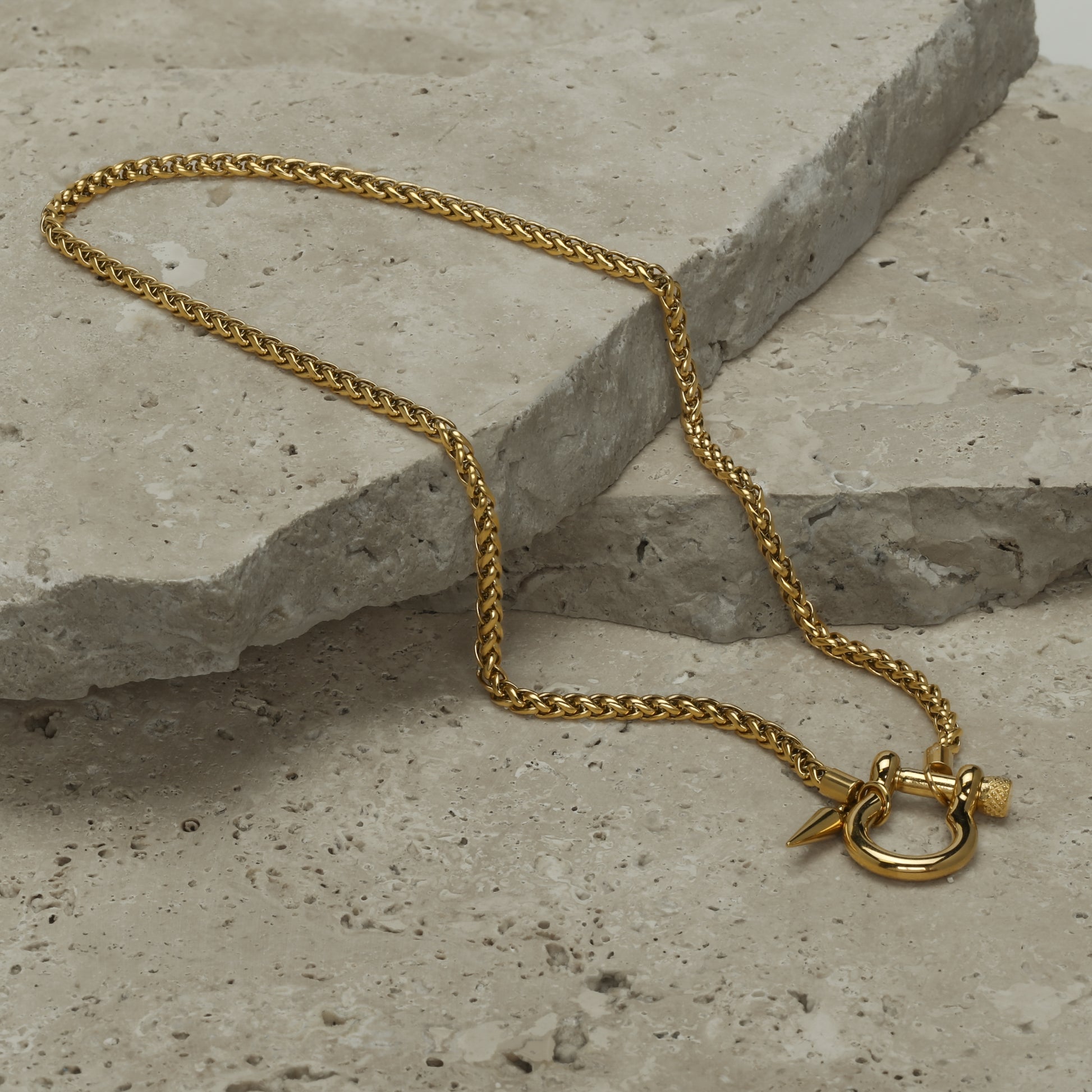 Gold Chain with Charm 18k Gold Plated Necklace