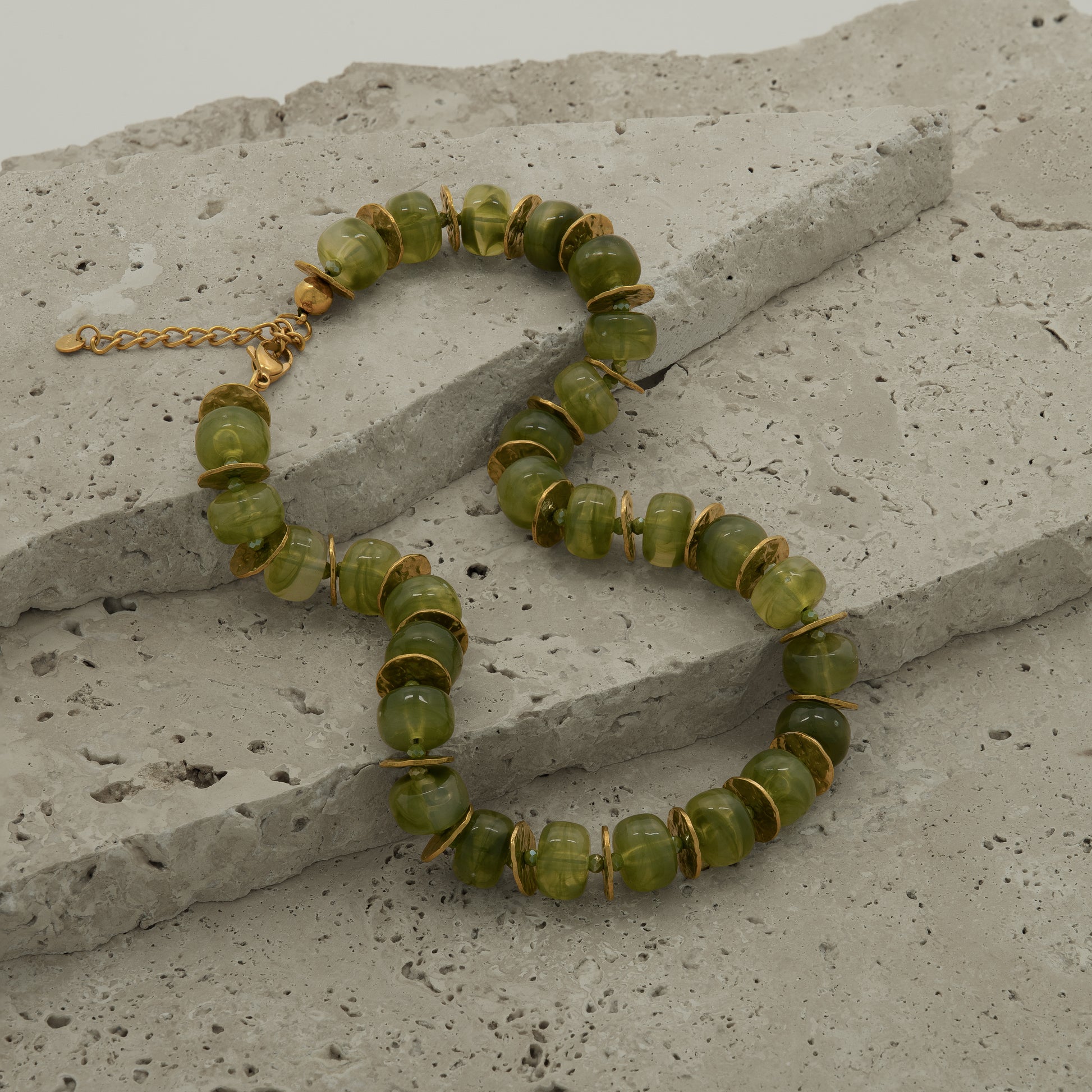 Olive Verde Bead Necklace