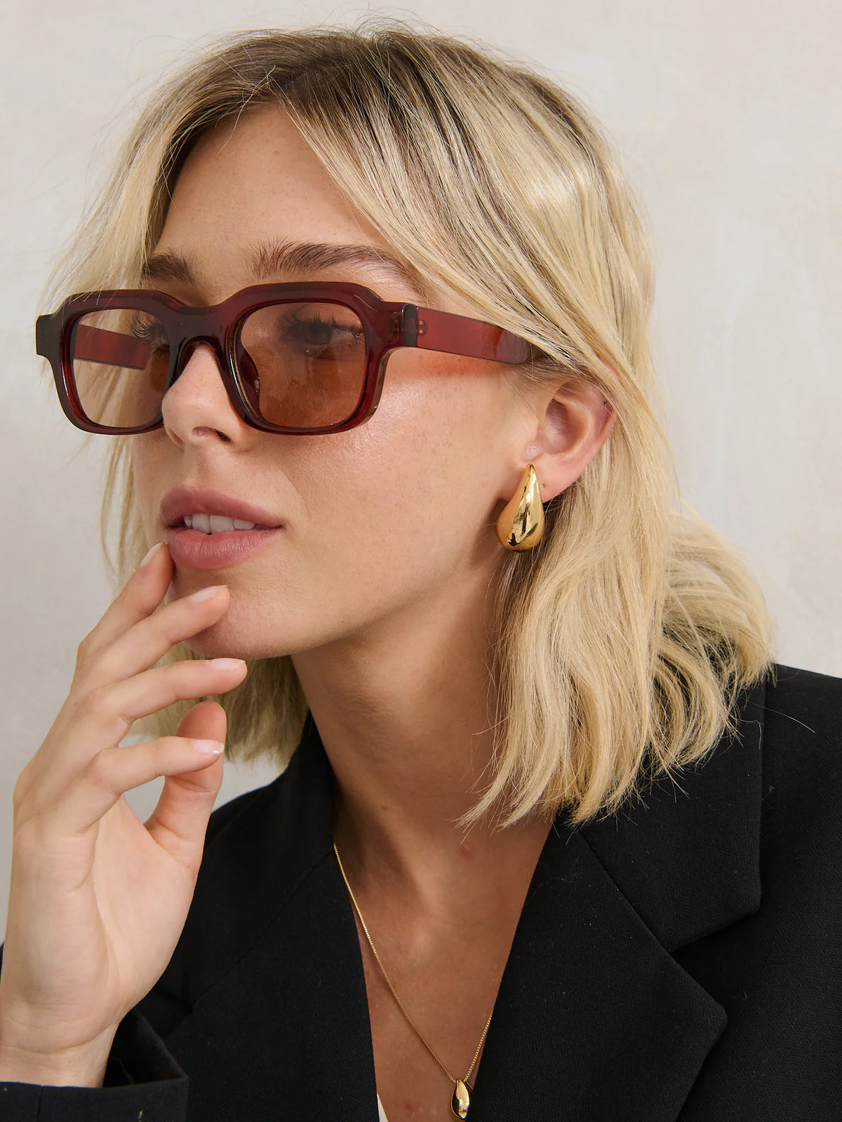 Rocco Chunky Frame Sunglasses – Brown