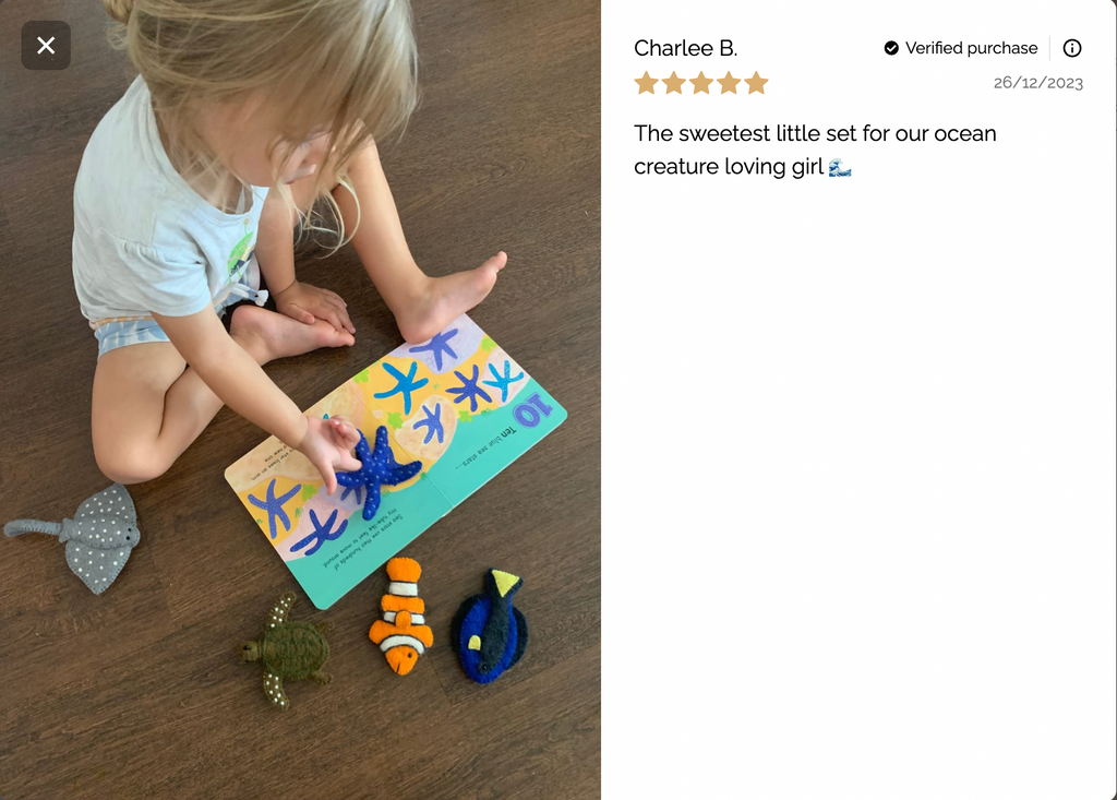 Australia Under the Sea 1, 2, 3 Book and Puppet set